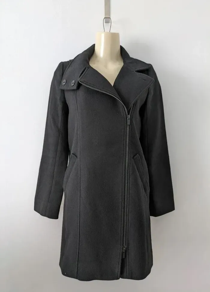 Manteau zippé demi saison 50% laine 50% coton - Comptoir des cotonniers - taille XS