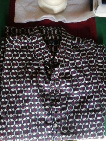 Chemise homme bleu, blanc, rouge manches longues CELIO