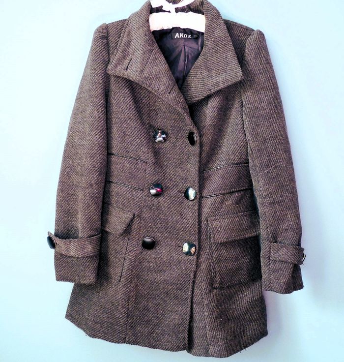 Manteau Femme Akoz S 36 gris chiné TBE