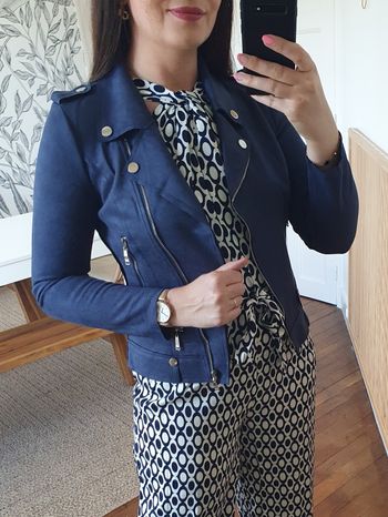 Perfecto suédine New York bleu marine Taille S