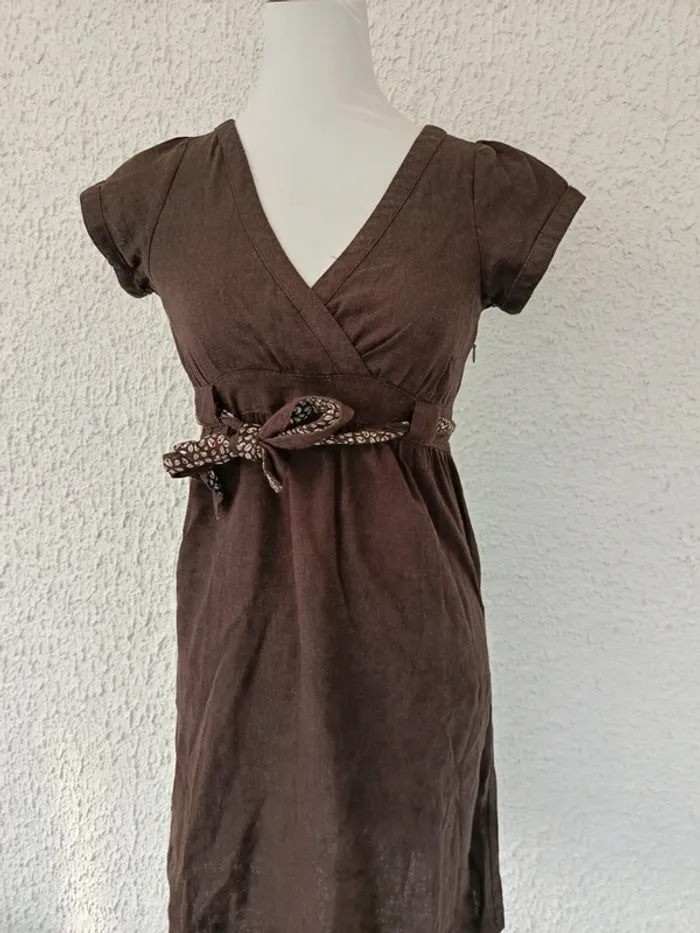 Robe marron manches courtes Mim taille S - photo numéro 2