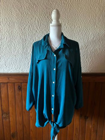 Chemise Oversize Bleu Canard - Made in Italy - Taille 5XL / 50
