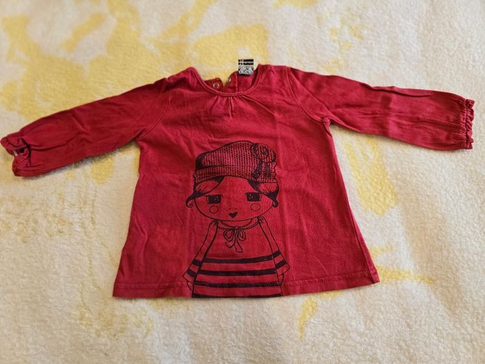 Lot t-shirts fille 12mois - photo numéro 3