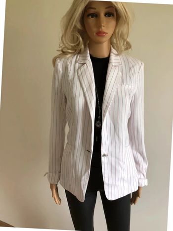 Blazer blanc à rayures rouges Morgan taille 36 jamais porté