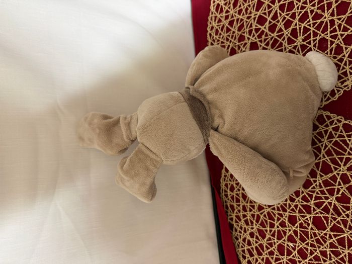 Noukie's Oscar & Léon Peluche lapin beige bleu train - photo numéro 6