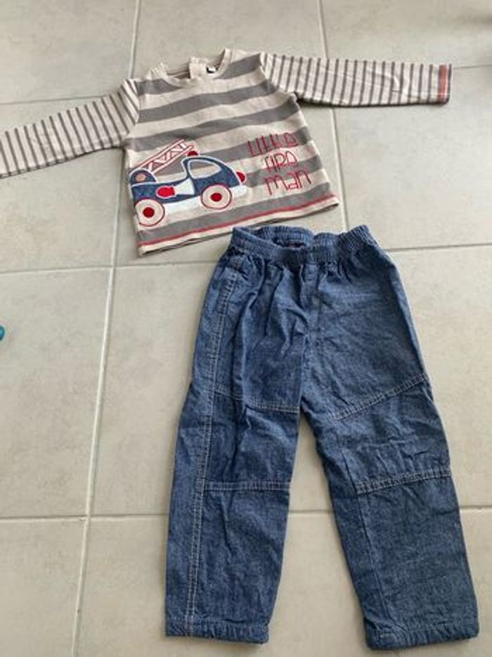 Lot bébé garçon 24 mois pyjama ensemble polo pantalon jean - photo numéro 6