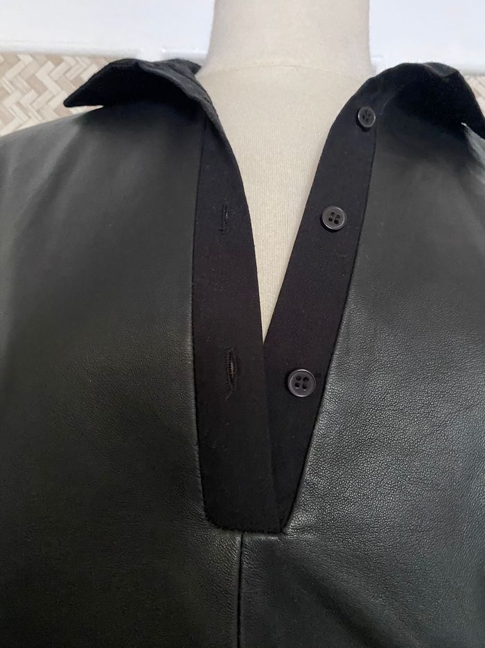 Chemise Noir  Cuir D'agneau Kookaï Taille 38 - photo numéro 2