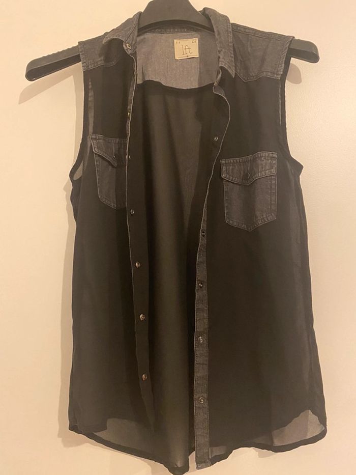 Chemise sans manche voile noire - photo numéro 2