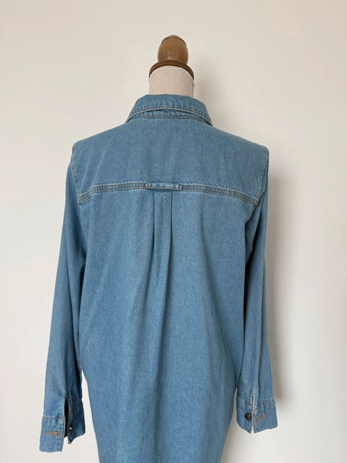 Robe jean manches fluide léger tunique bleu poches Kleid dress Vestido Vestito jurk jumpsuit femme - photo numéro 4