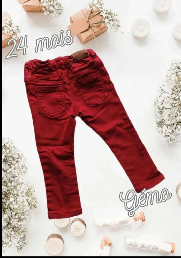 Pantalon bordeaux  Gemo  garçon 24 mois - photo numéro 3