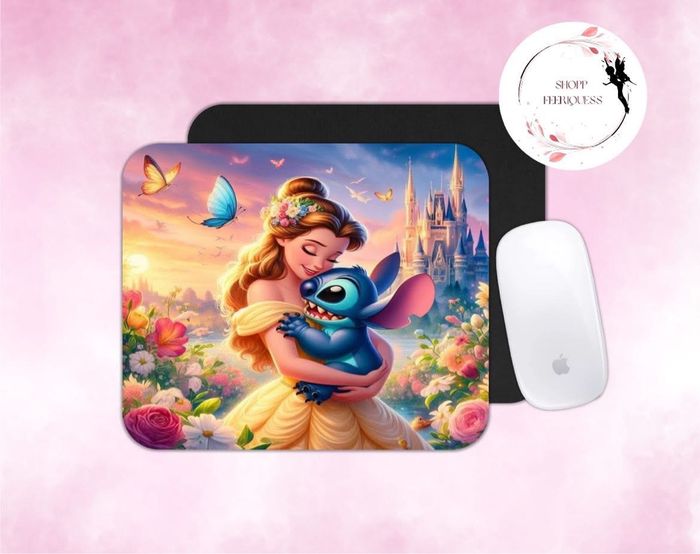 Belle x Stitch - Tapis de souris