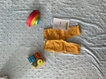 jean jaune à pois taille réglable 6 mois obaibi