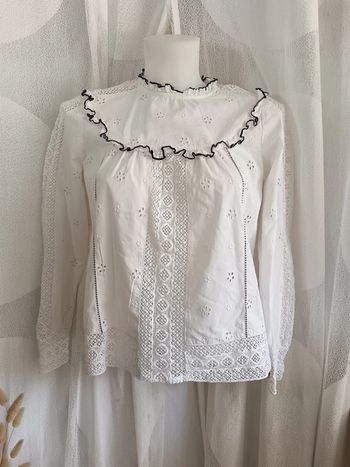 Sézane | Blouse coton broderie et dentelle | t 34