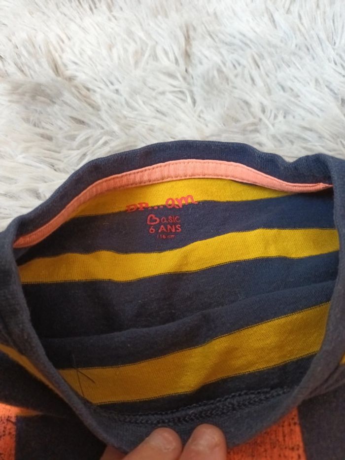 Tee-shirt à rayures dpam taille 6 ans - photo numéro 2