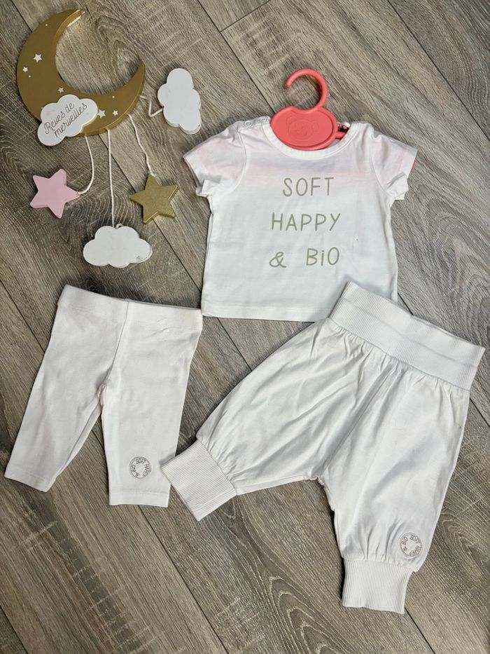 Ensemble bébé fille 3 pièces blanc 1 mois - photo numéro 3