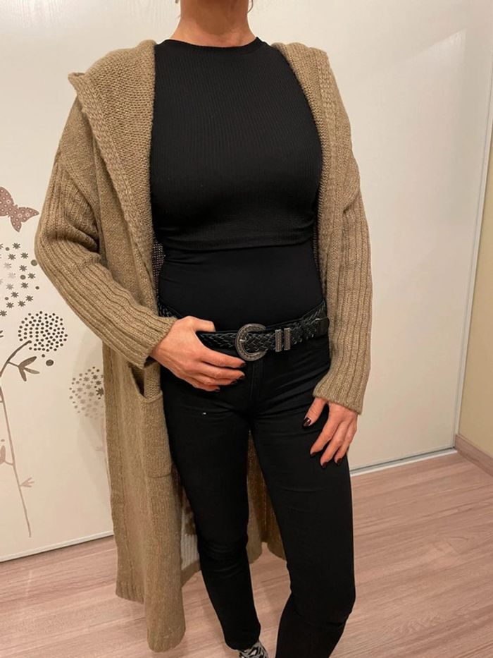 Cardigan long tendance chaud