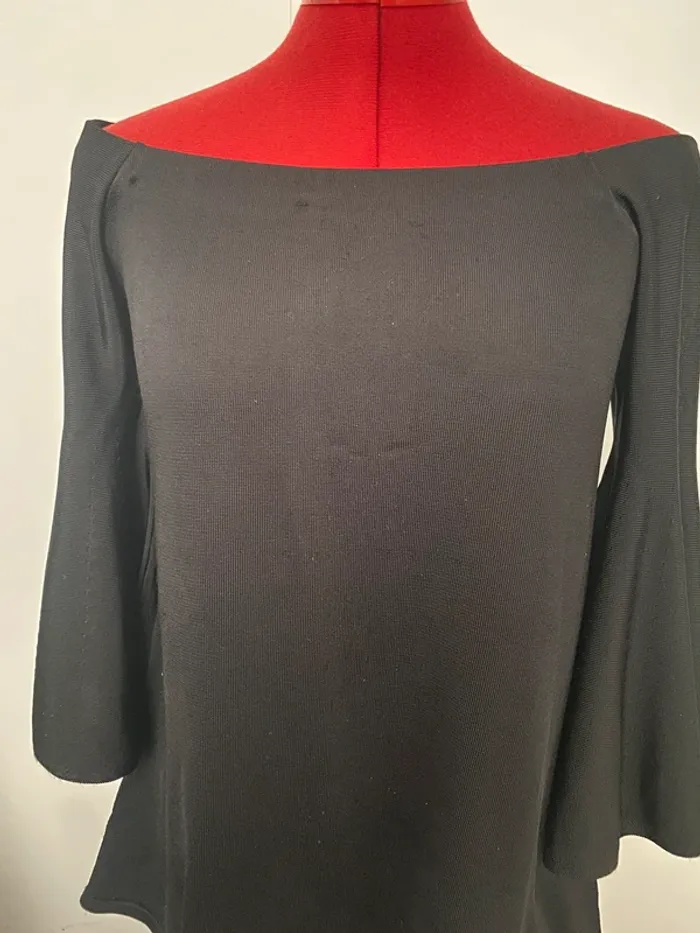 Blouse maille col bardot noir Zara Knit