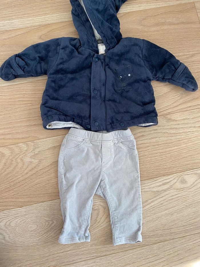 Lot manteau/ pantalon velours 3 mois