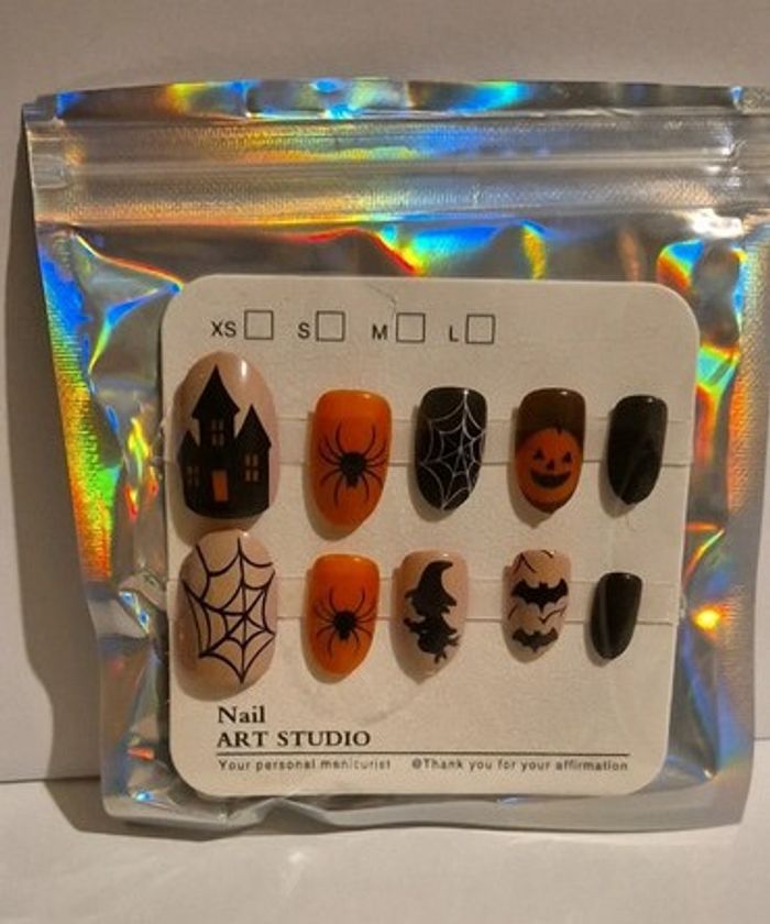 🖤 Faux ongles Press-On Élégance Nocturne – 24 pièces pour un style chic & mystique 🎃💅 - photo numéro 5