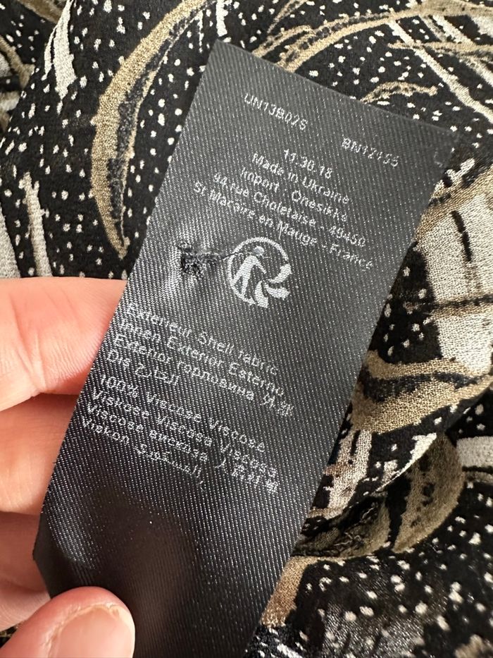 Chemisier bariolé noir blanc beige IKKS T36 S - photo numéro 5