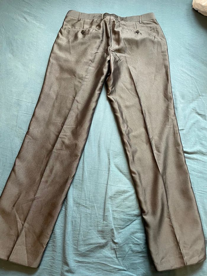 Pantalon de costume gris métallique - photo numéro 3