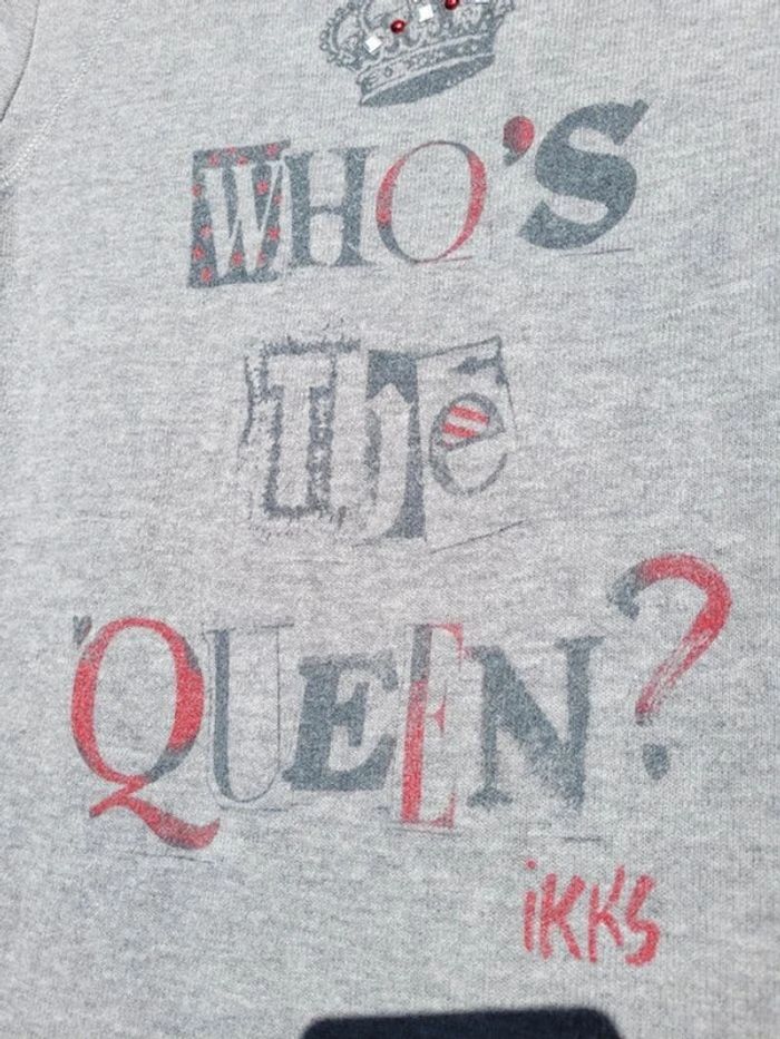 IKKS robe 10 ans, gris et bleu marine,jupe dentelle - photo numéro 5