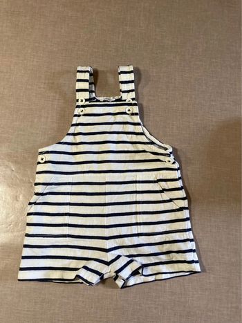 Salopette courte bébé rayée Bout’Chou – Taille 9 mois