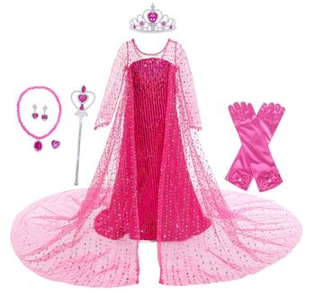 Déguisement robe Princesse sequin rose et ces accessoires Taille 5-6ans
