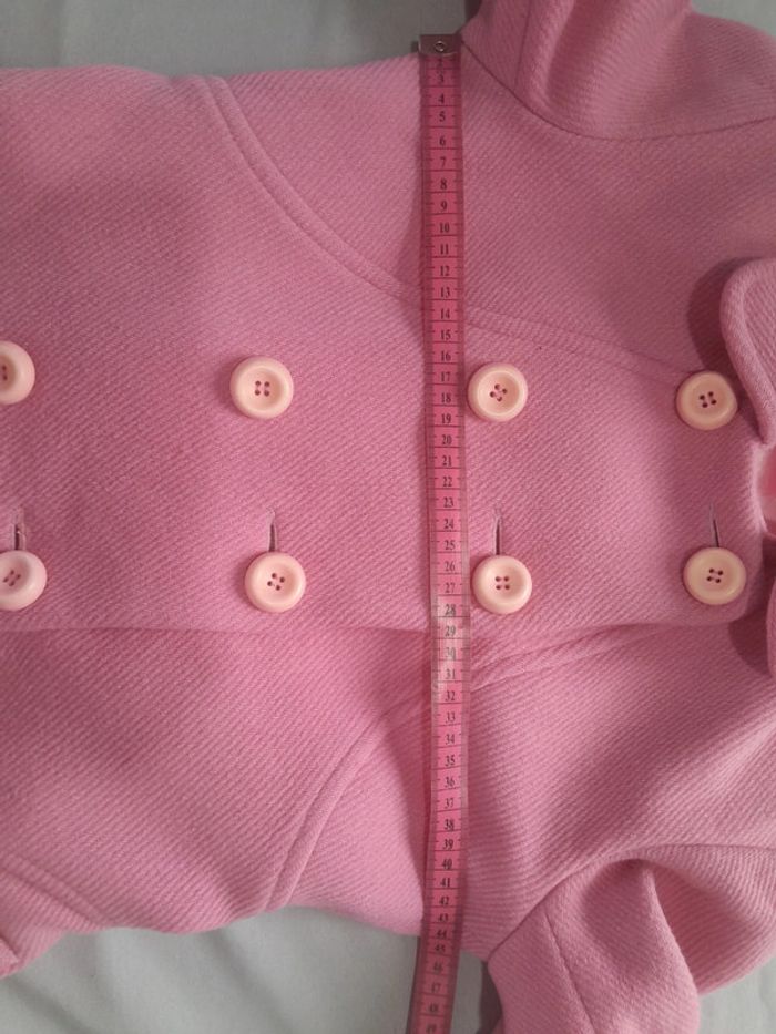 Tres beau manteau rose tara jarmon modèle mangua en laine - photo numéro 16