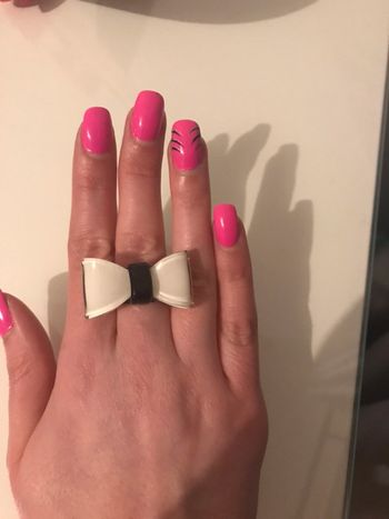 Bague noeud noir et blanc