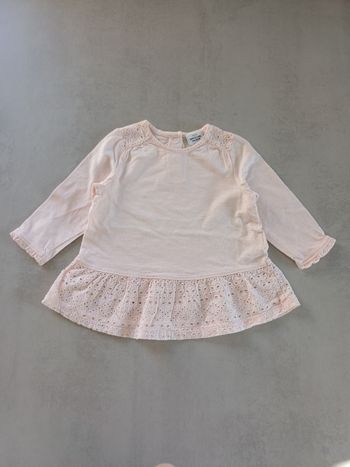 Blouse / tee-shirt manches longues rose TAO 18 mois