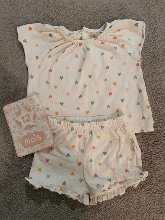 Ensemble d'été short TEX 12 mois
