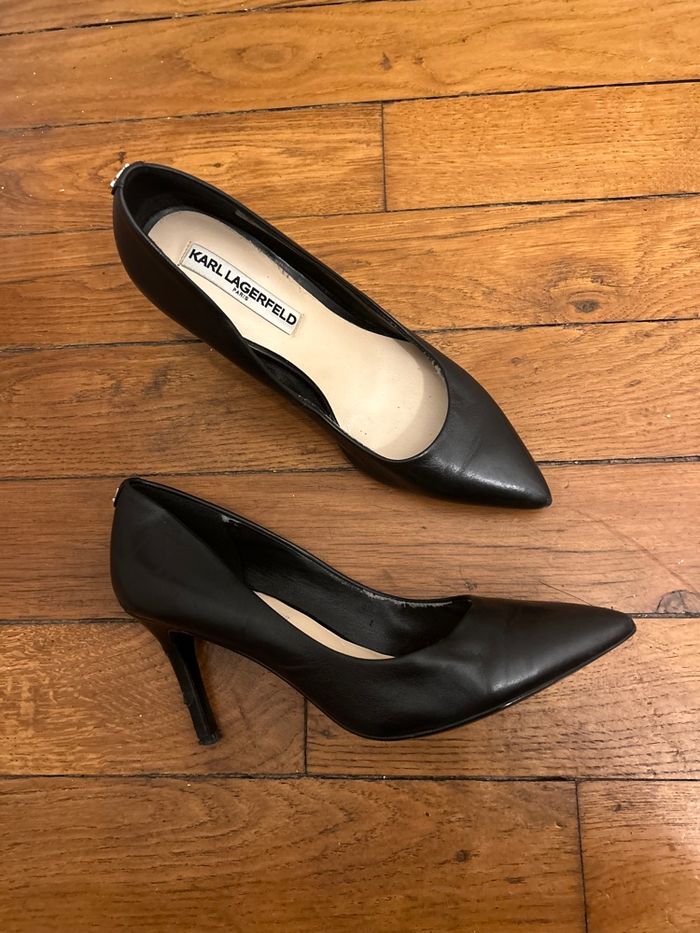 Sublimes escarpins noires Karl Lagerfeld taille 37. - photo numéro 5