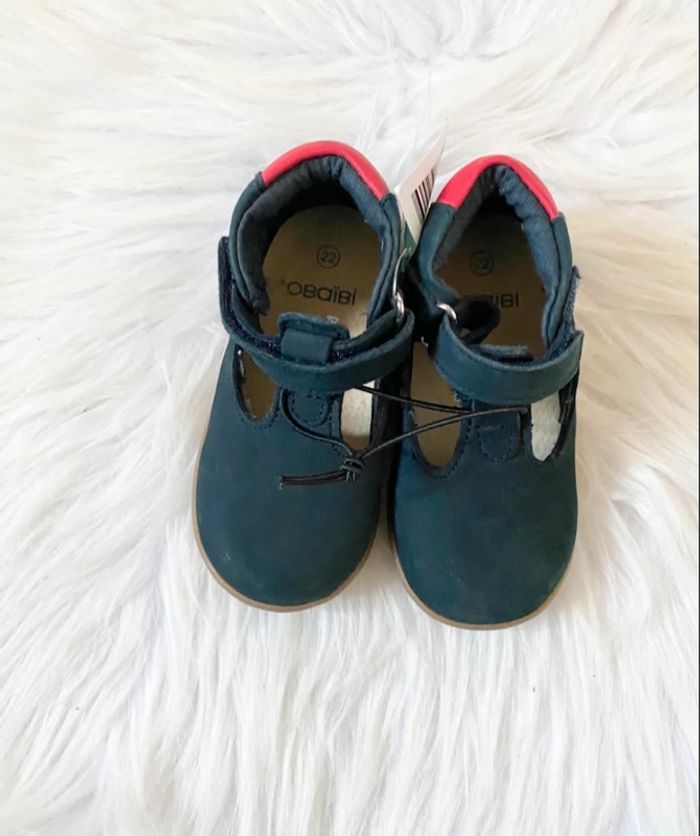 Chaussures bébé Obaïbi – Taille 20 – bleu marine/rouge – Neuf avec étiquette - photo numéro 2
