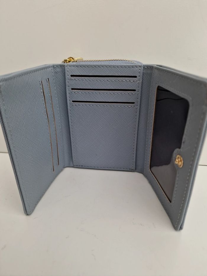 Portefeuille Muiikola Cuir Synthétique Bleu Ciel Doré - photo numéro 4
