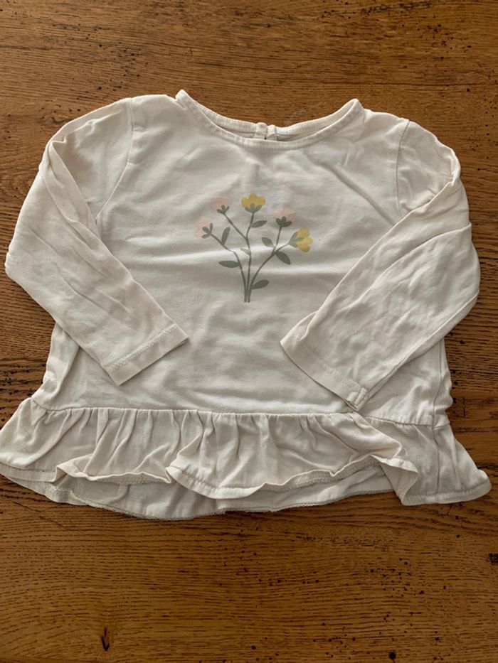 Lot tee-shirts manches longues volantes 18 mois - photo numéro 3