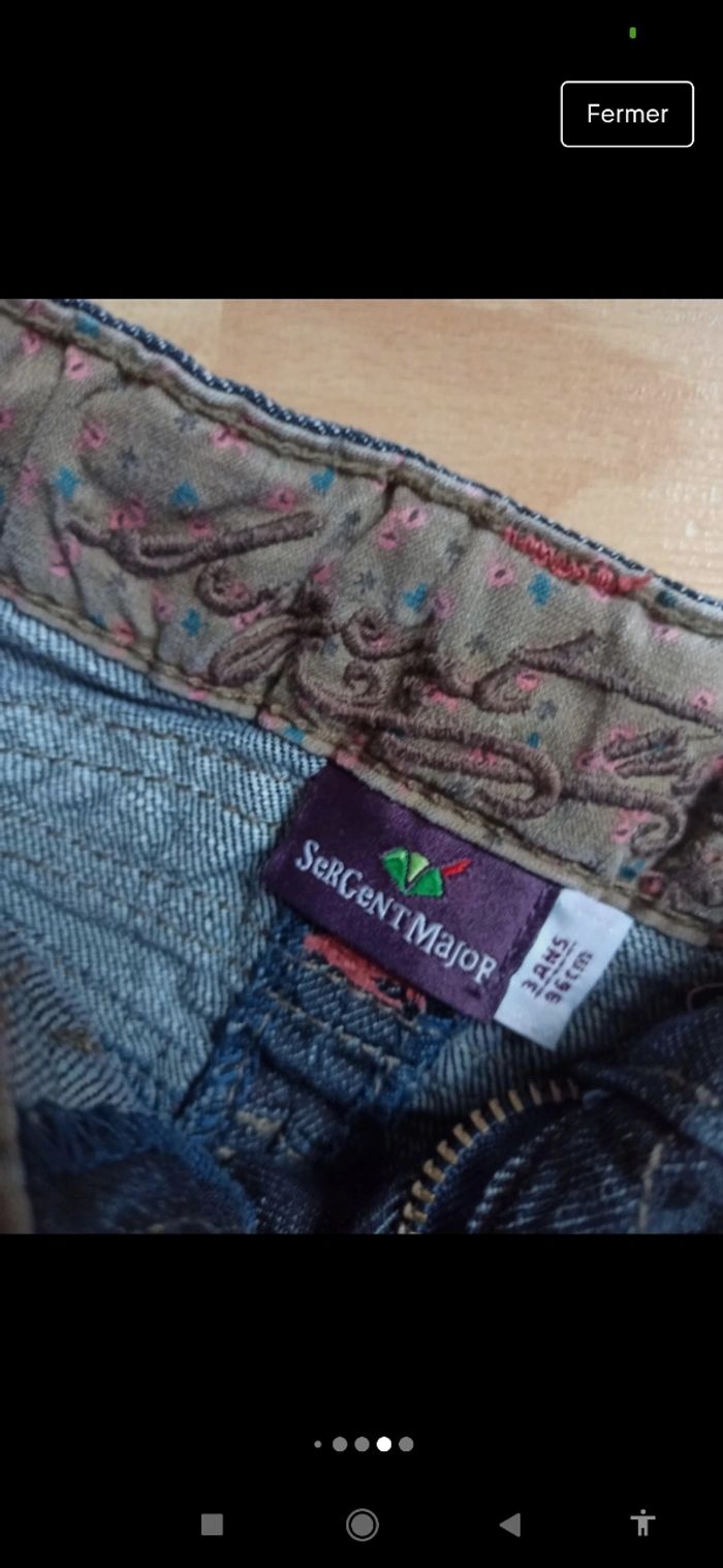 Jupe en jean sergent major 3 ans - photo numéro 3