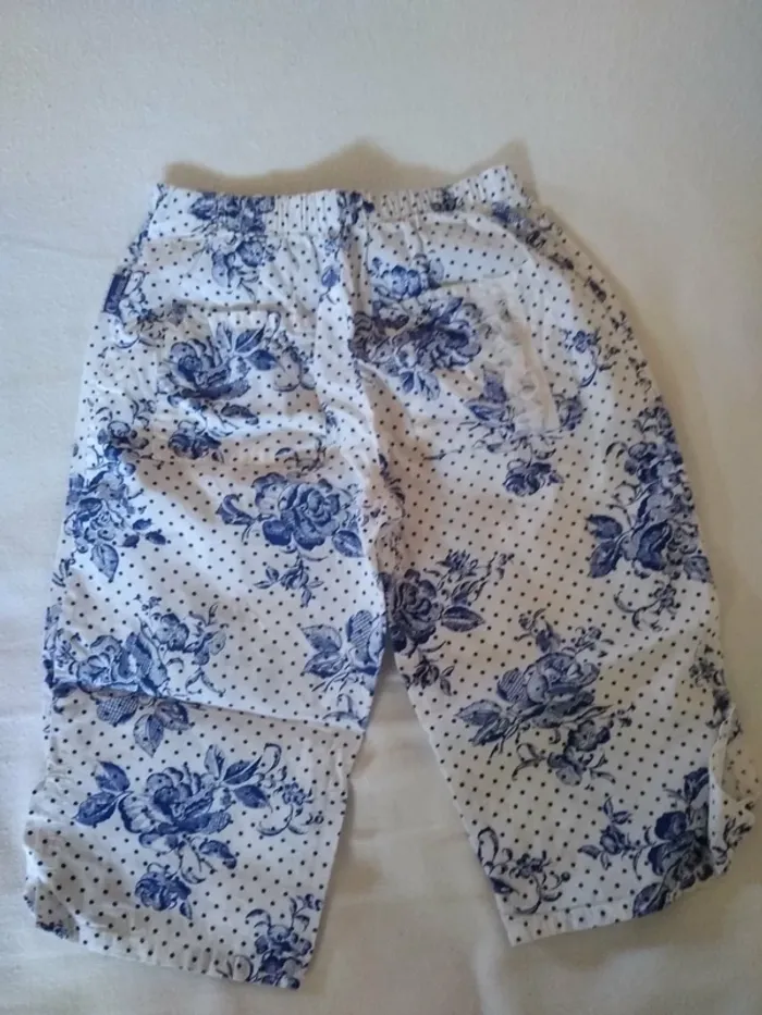 Pantacourt Fille Fleuri bleu - photo numéro 2