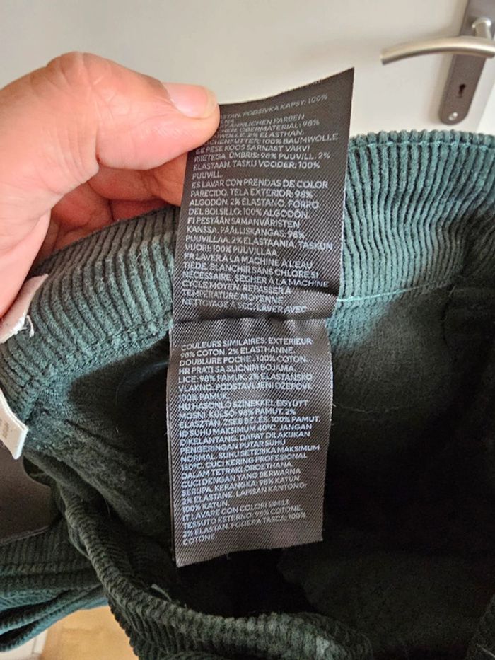 Pantalon droit velours côtelé H&M Taille 36 - photo numéro 3