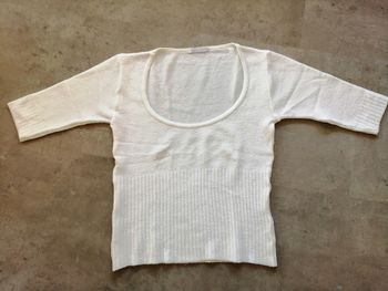 Pull manches courtes blanc Alison et Sacha Taille unique