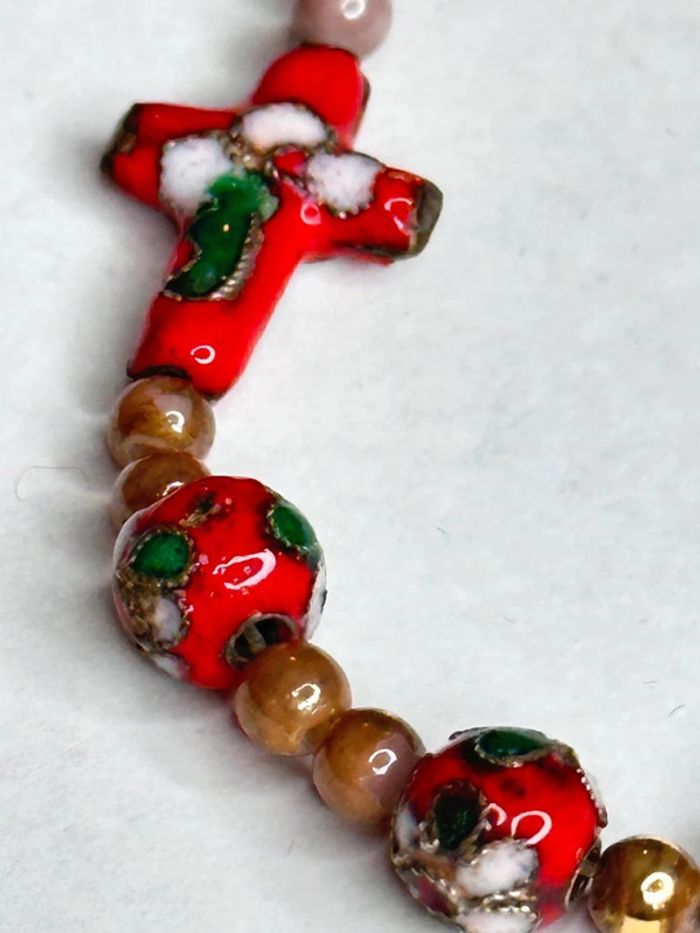 Joli bracelet en perles de verre laquées - photo numéro 2