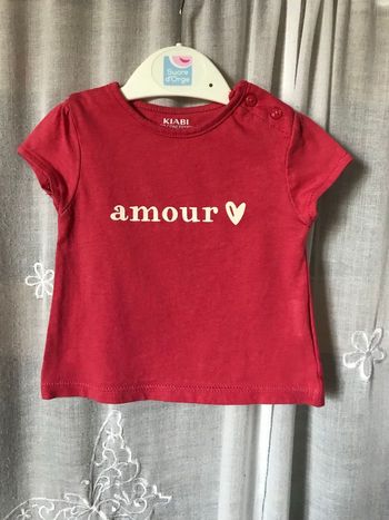T-shirt saumon 3 mois kiabi