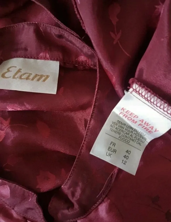 Peignoir fin satiné Etam T 40 Neuf - photo numéro 3