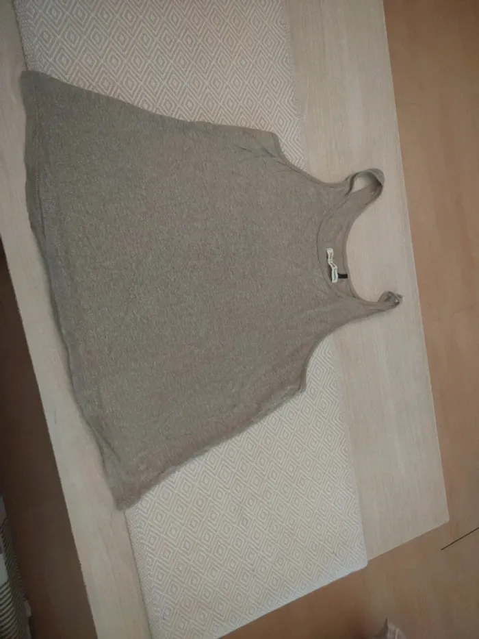 Débardeur beige paillettes IKKS 12 ans