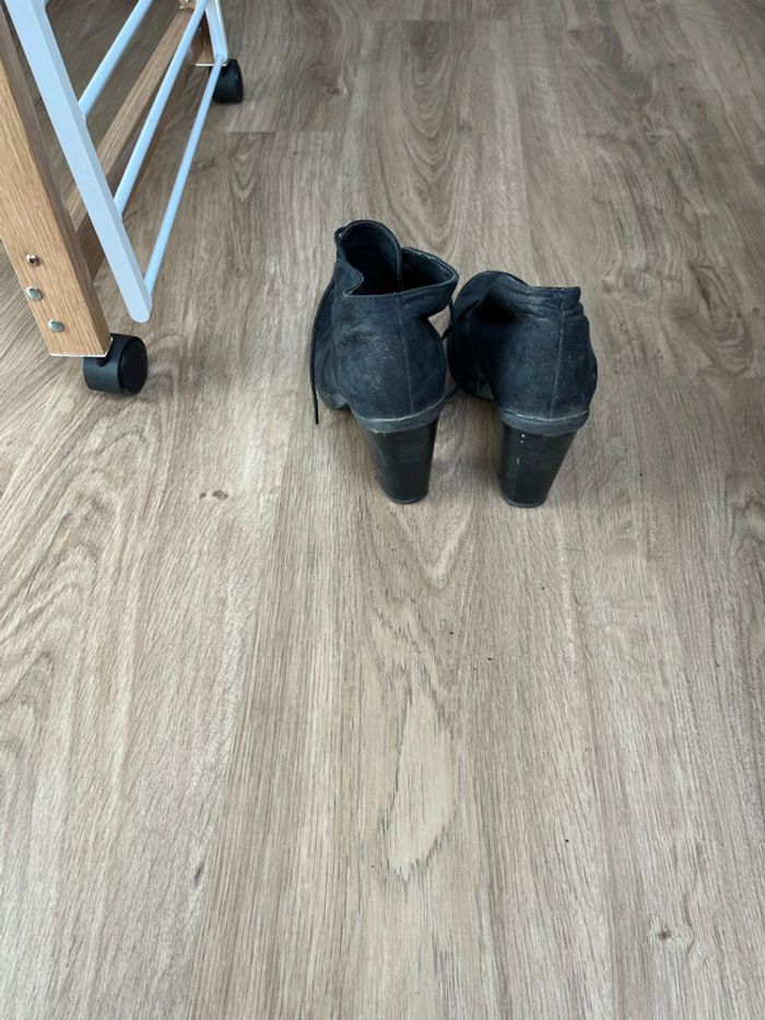 Bottines à talon femme instinct de mode taille 38 couleur noir cuir - photo numéro 4