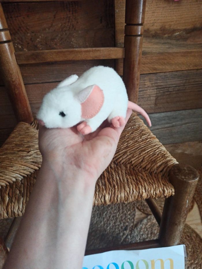 Peluche petite souris blanche tbe - photo numéro 3