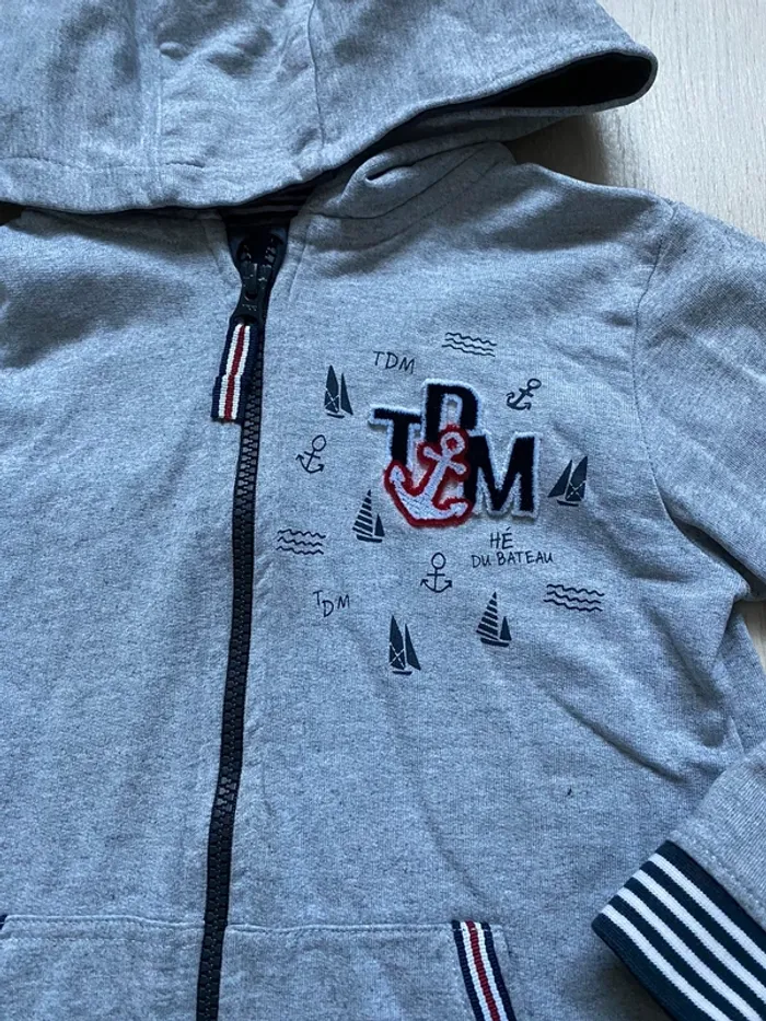 Gilet à capuche terre de marins 6 ans - photo numéro 3