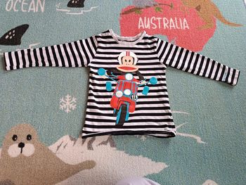 T-shirt manches longues singe moto 2 4 ans 98 104