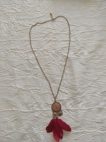 Collier fantaisie attrape rêve à plume