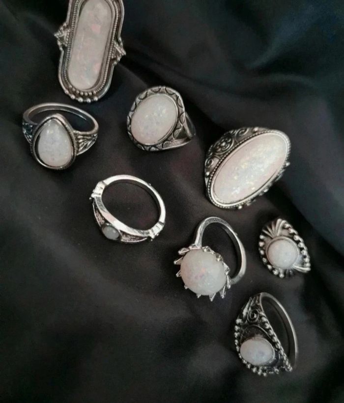 A43 Lot de 8 bagues bohème rétro diverses taille neuve - photo numéro 2